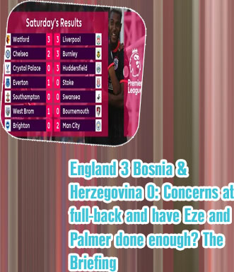 Premier league results and table